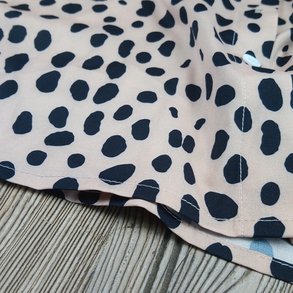 Silky Pattern Print Button Down Front Blouse Top - Picture 8 of 11